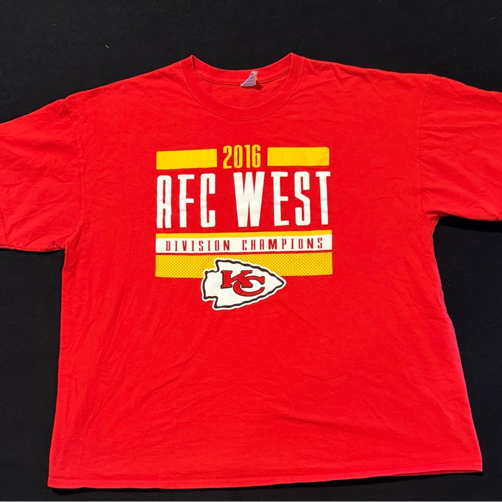 Kansas City Chiefs 2016 Conference Champions T-Shirt Red Mens Size XXL